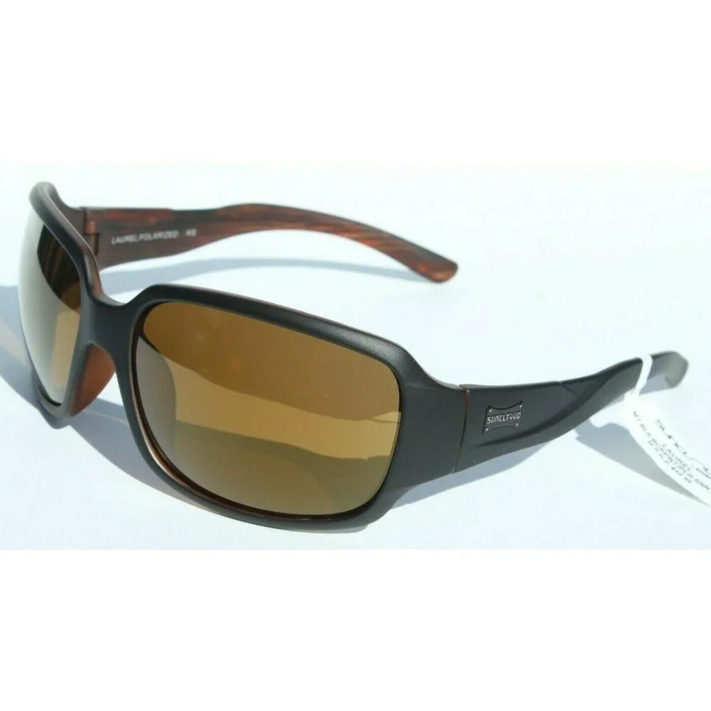 SUNCLOUD Laurel POLARIZED Womens Sunglasses Black/Sienna Mirror NEW - Picture 2 of 7